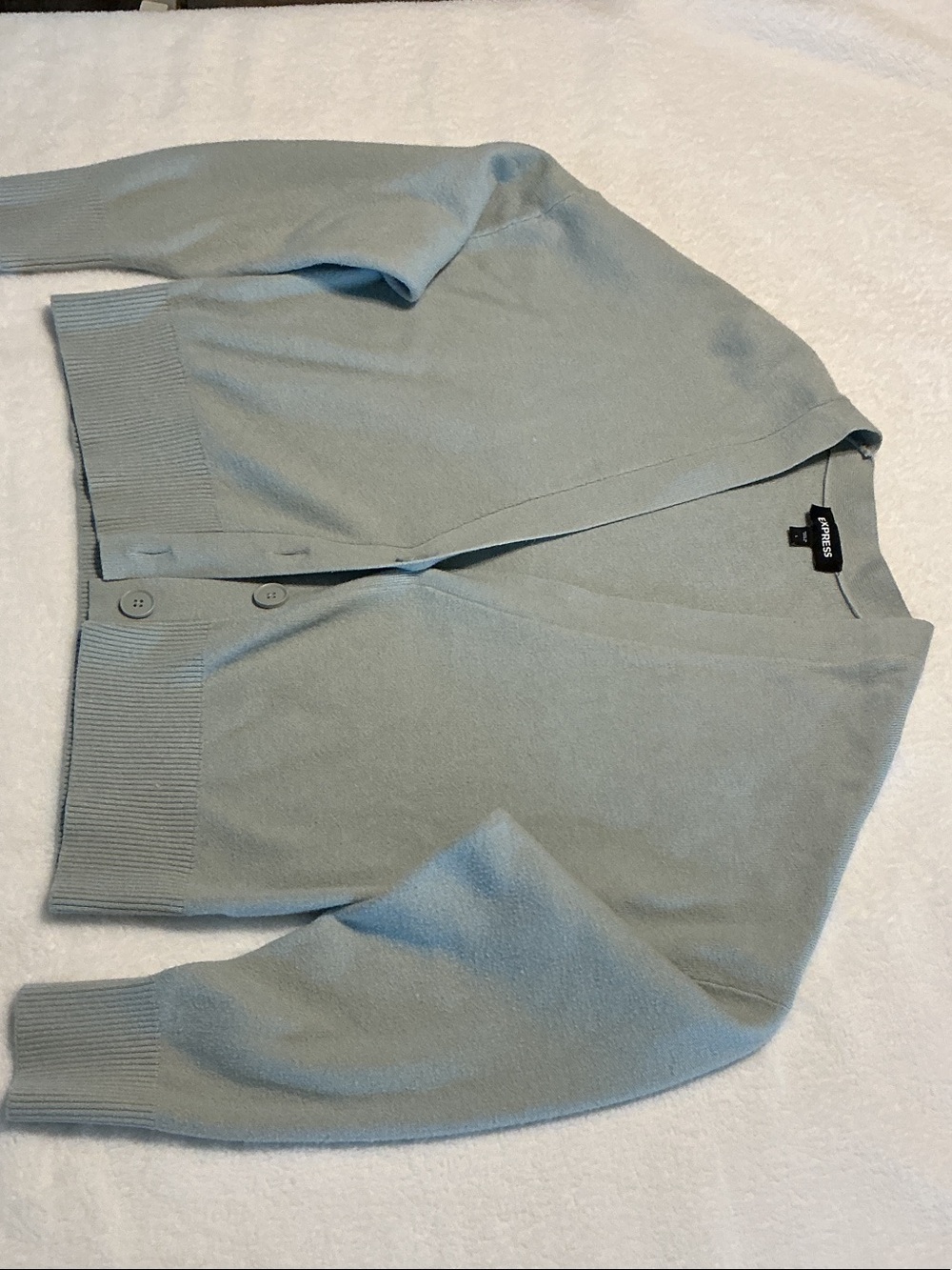 Express Sage Green V-Neck Button Cardigan